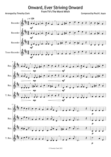 The Worst Witch (Onward Ever Striving Onwards) (arr. Timothy Clark)