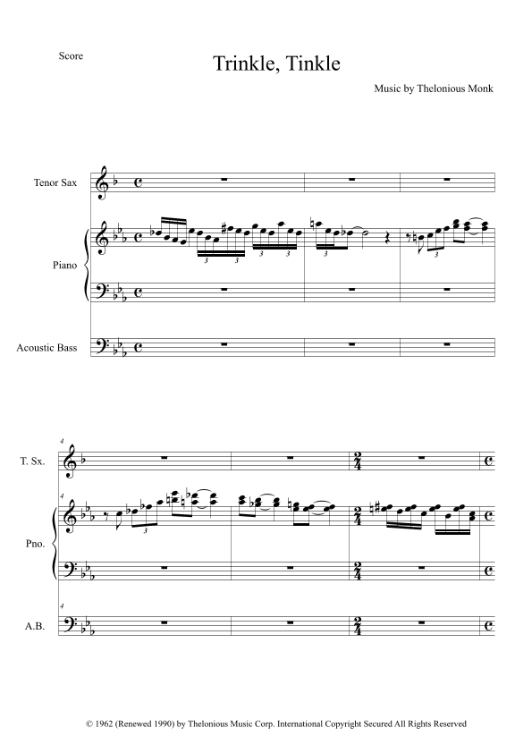 Trinkle-tinkle (arr. The Sheet Music Library)