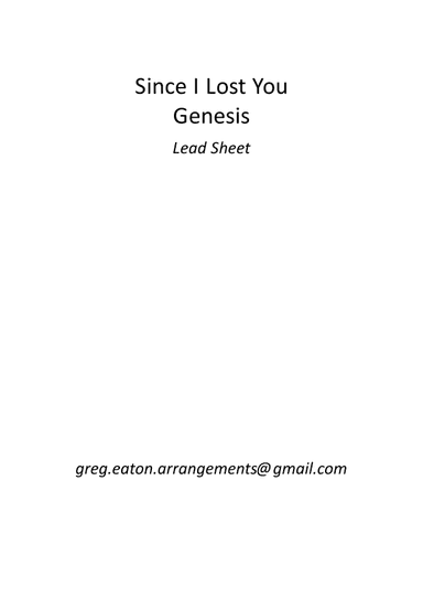 Since I Lost You (arr. Greg Eaton)
