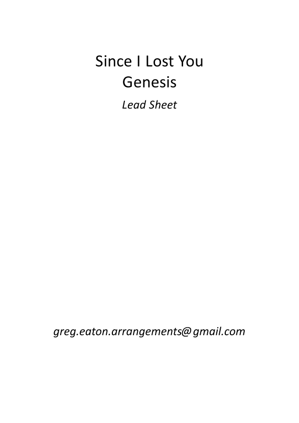 Since I Lost You (arr. Greg Eaton)