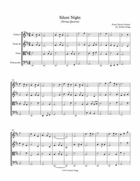 Silent Night (String Quartet) (arr. Jordan Grigg)