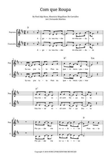 Com Que Roupa (arr. Fernando Martins)