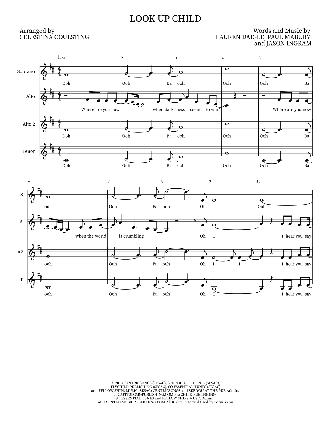 Look Up Child (arr. Celestina Coulsting)