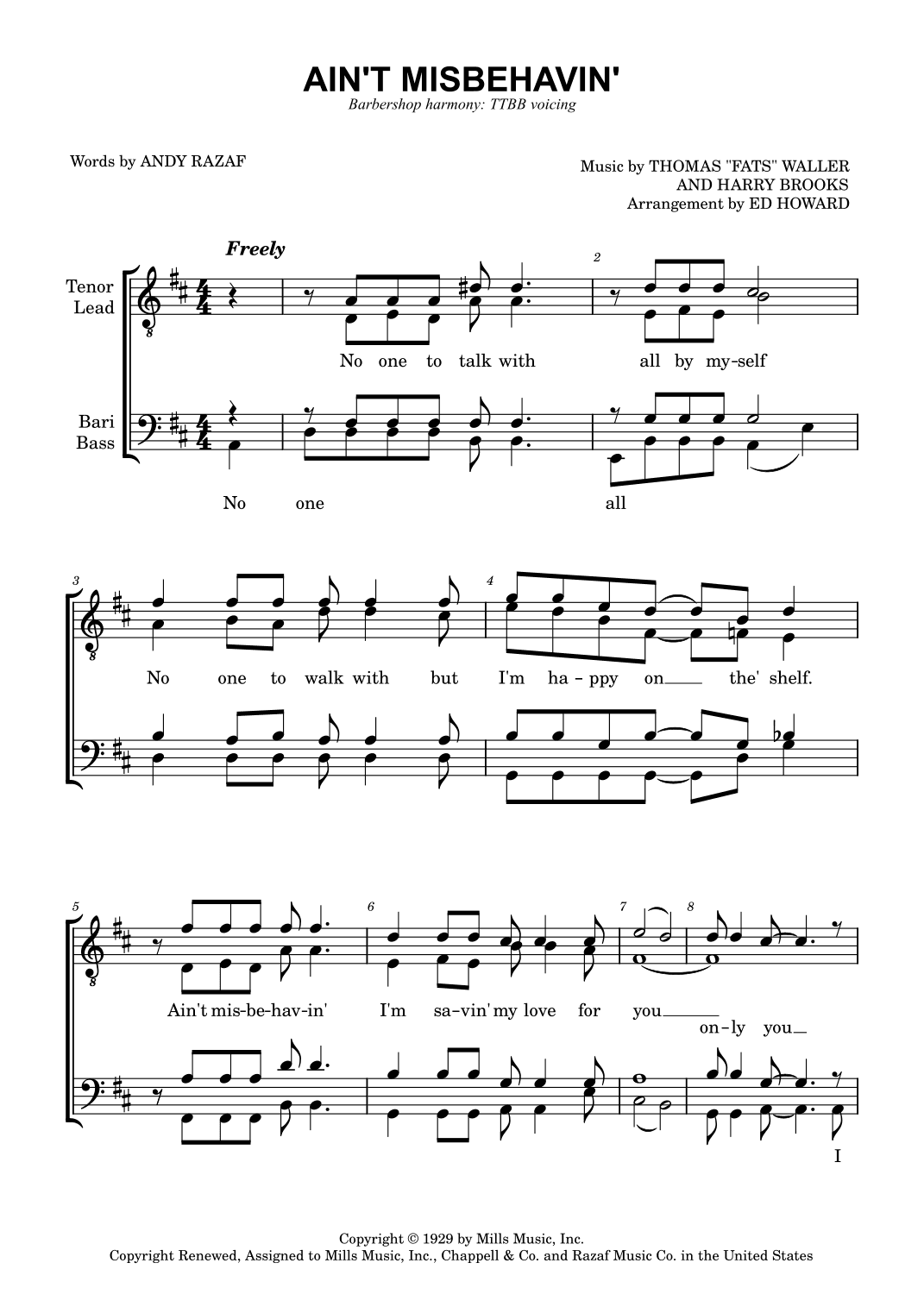 Ain't Misbehavin' (arr. Ed Howard)
