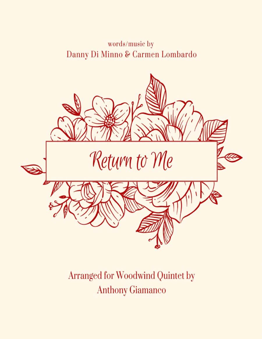 Return To Me (arr. Anthony Giamanco)