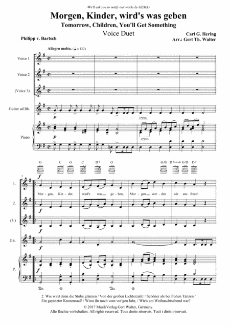Tomorrow, Children, You'll Get Something (arr. Gert Th. Walter)