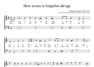 How severe is forgetful old age (arr. Early Music Scores)