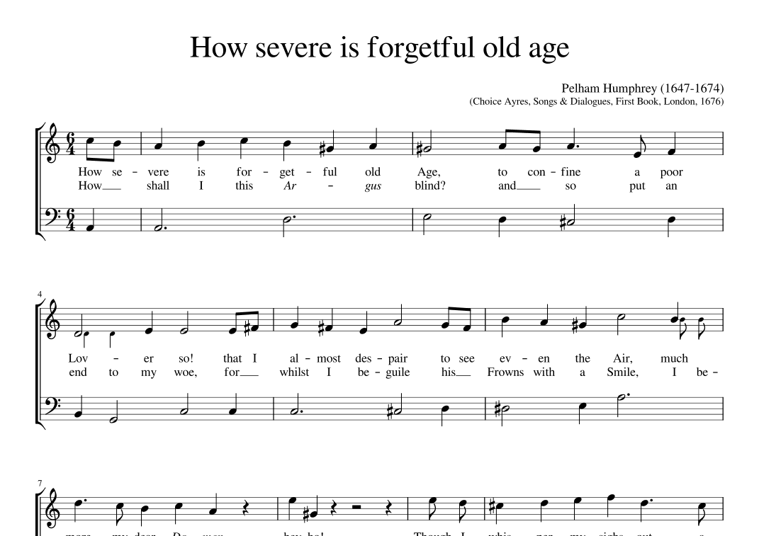 How severe is forgetful old age (arr. Early Music Scores)