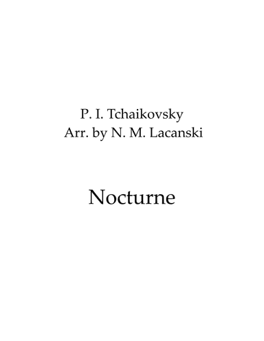 Nocturne (arr. Nick Lacanski)