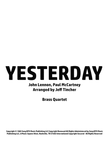 Yesterday (arr. Jeff Tincher)