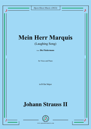 Johann Strauss II-Mein Herr Marquis(Laughing Song),in B flat Major (arr. OSM Press)