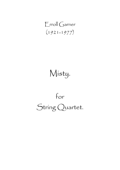 Misty (arr. Spencer Bundy)