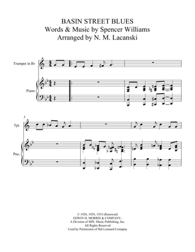 Basin Street Blues (arr. Nick Lacanski)