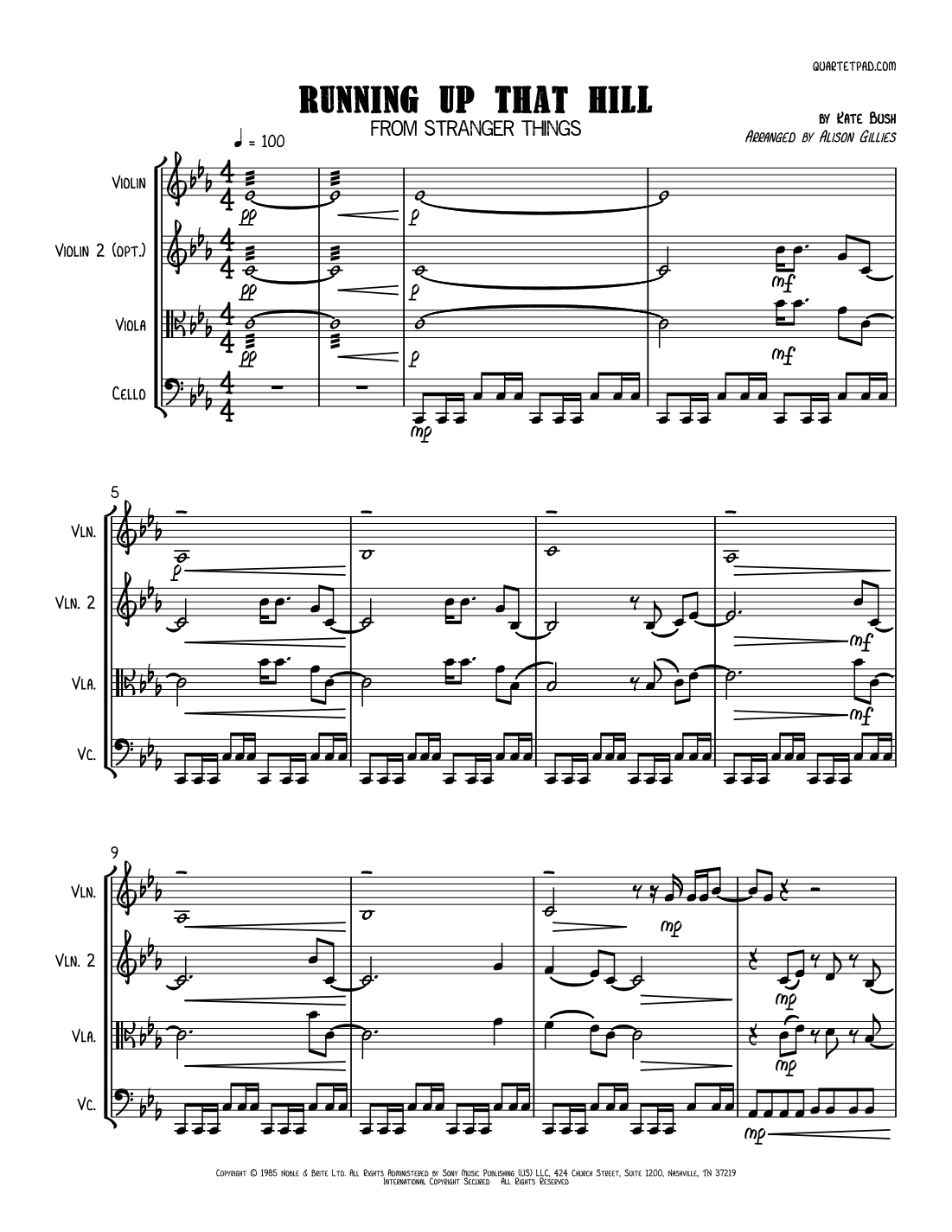 Running Up That Hill (arr. Alison Gillies)