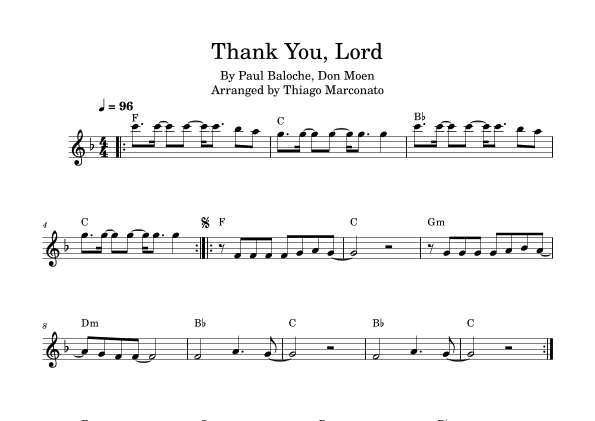 Thank You, Lord (arr. Thiago Marconato)