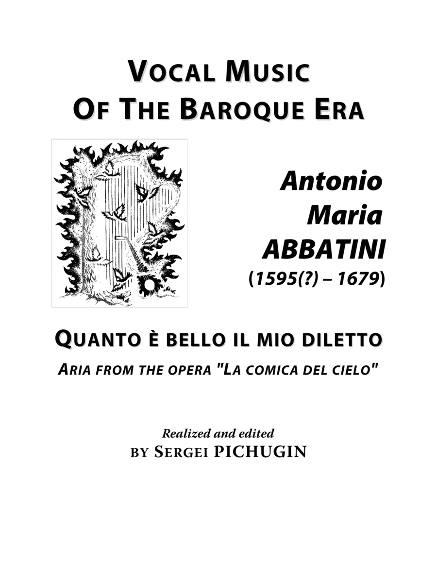 ABBATINI Antonio Maria: Quanto è bello il mio diletto, aria from the opera "La comica del cielo", a (arr. Sergei PICHUGIN)