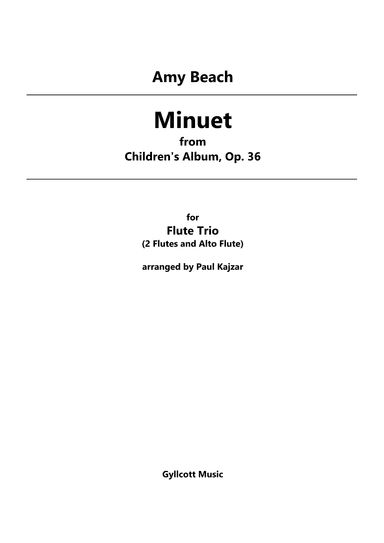 Minuet from Children's Album (Flute Trio) (arr. Paul Kajzar)