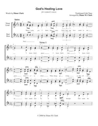 God's Healing Love (SSAA) (QUARTET PRICING) (arr. Diane M. Clark)