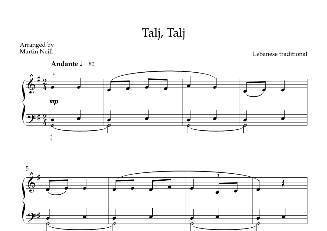 Talj, Talj (arr. Martin Neill)