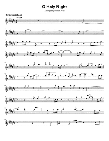 O Holy Night - Tenor Saxophone (arr. Nathan Allen)