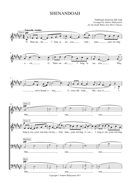 Shenandoah (arr. Andrew Bulleyment)