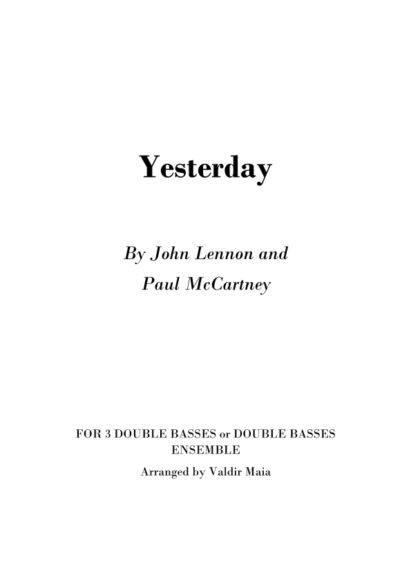 Yesterday (arr. Valdir Maia)