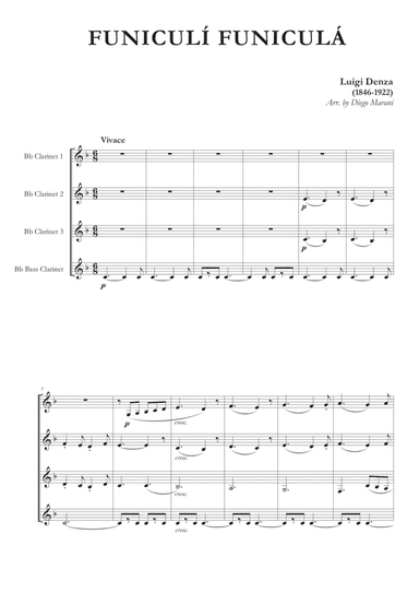 Funiculì Funiculà for Clarinet Quartet (arr. Diego Marani)