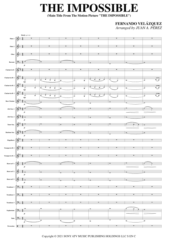 The Impossible Main Titles (arr. Juan A. Perez)
