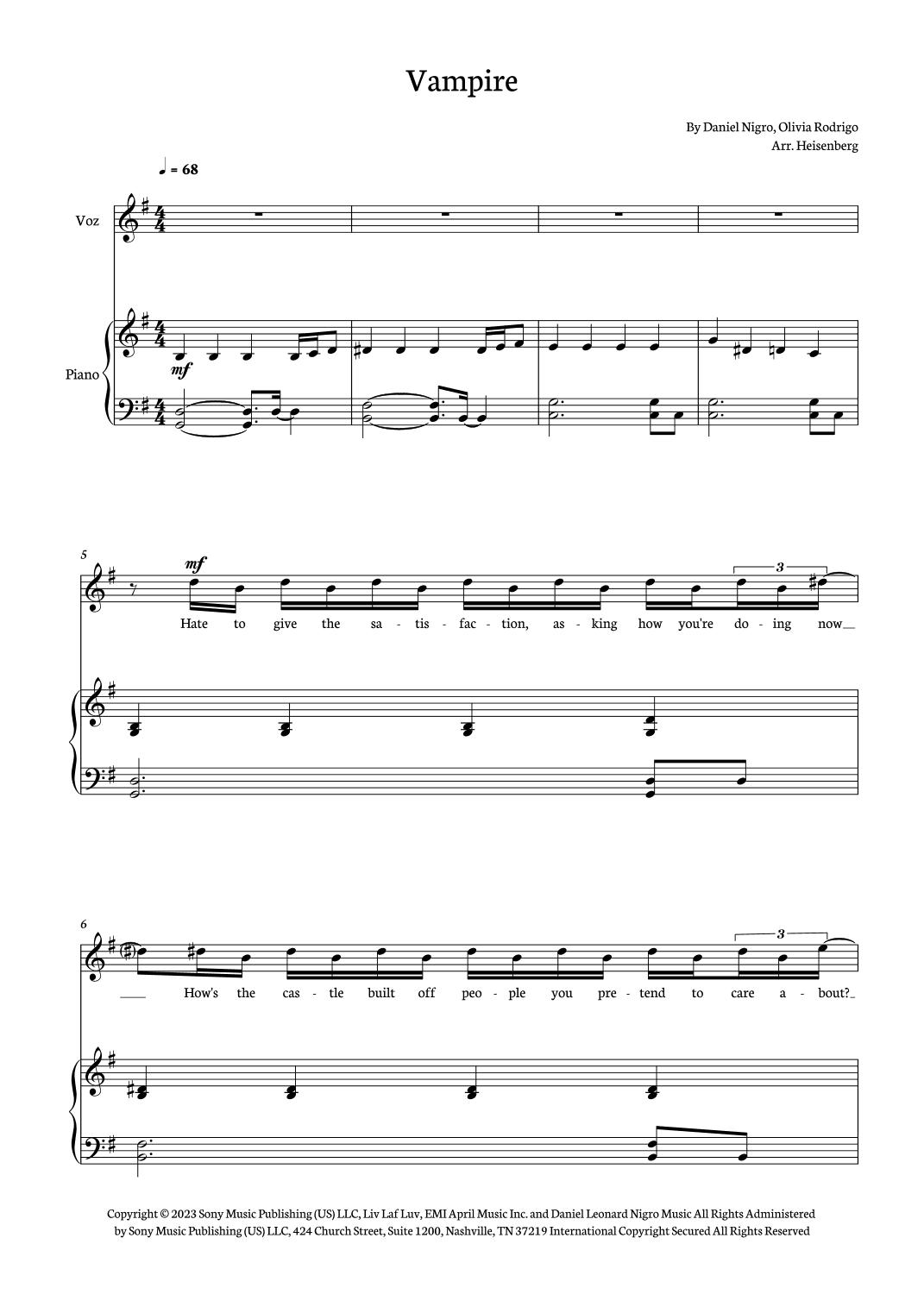 Vampire (arr. Heisenberg)
