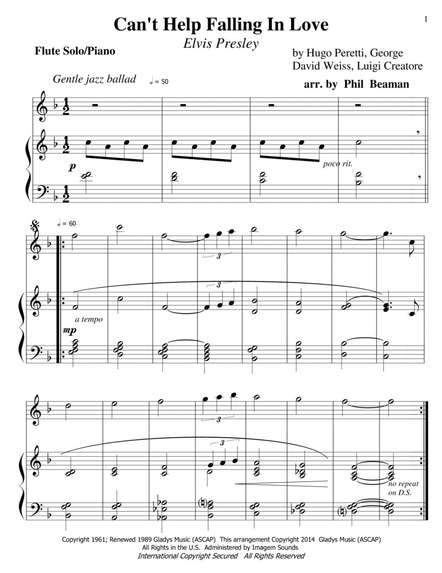 Can't Help Falling In Love (arr. Phil Beaman)