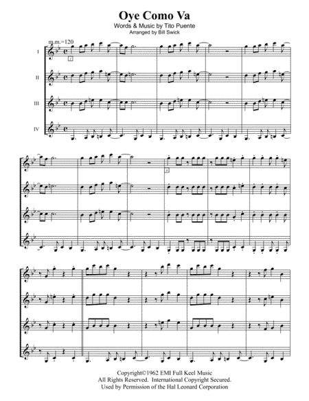 Oye Como Va (arr. Bill Swick)
