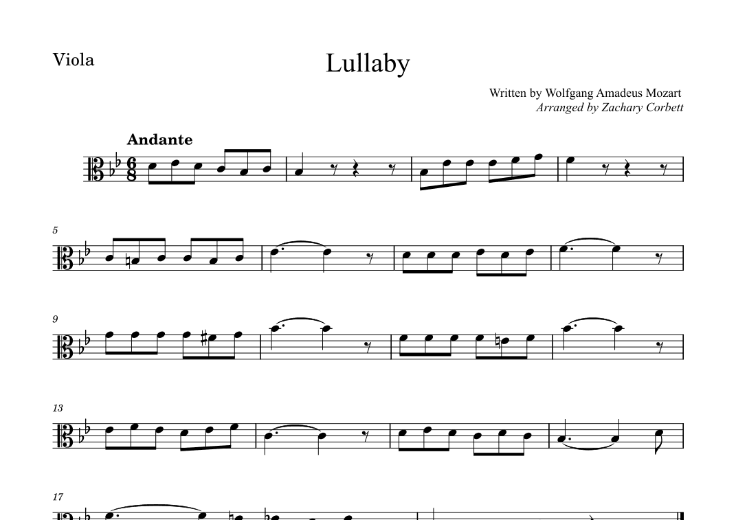 Lullaby (arr. Zachary Corbett)
