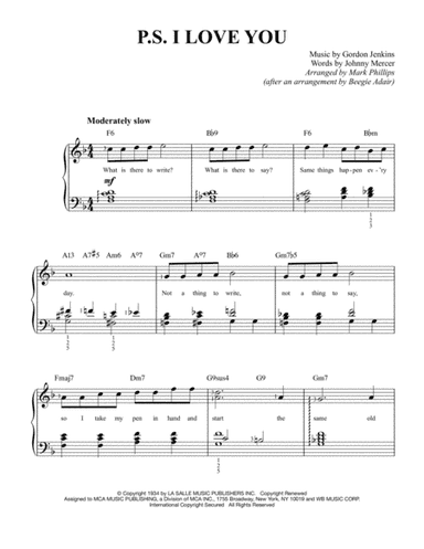 P.s. I Love You (arr. Mark Phillips)