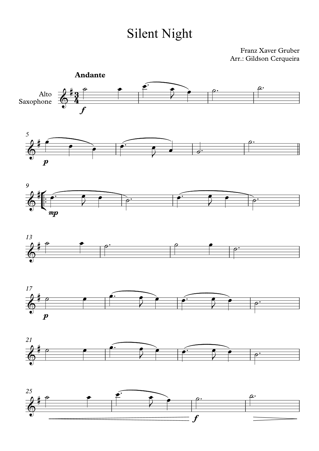 Silent Night (arr. Gildson Cerqueira)
