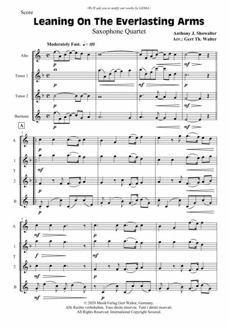 Leaning On The Everlasting Arms (arr. Gert Th. Walter)
