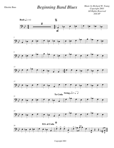 Beginning Band Blues- electric bass