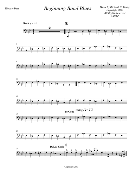 Beginning Band Blues- electric bass
