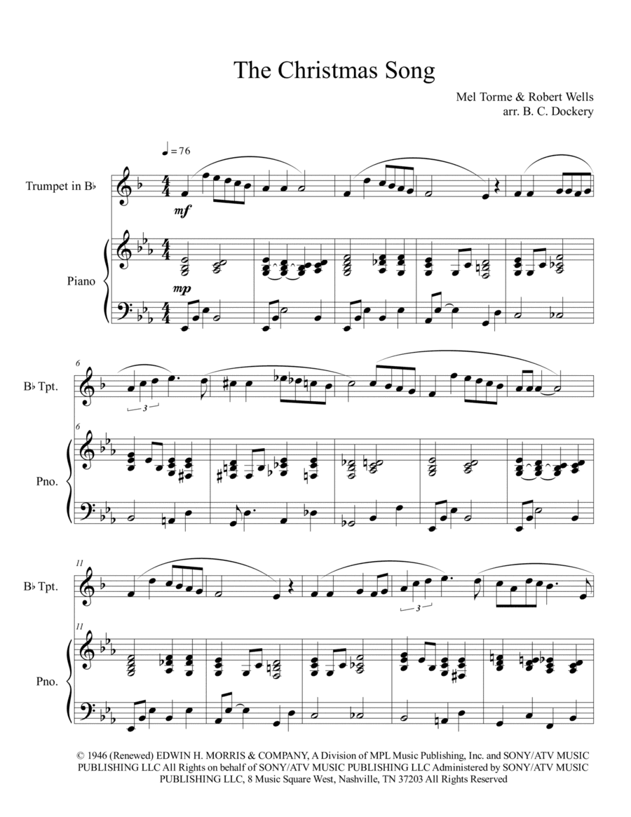 The Christmas Song (chestnuts Roasting On An Open Fire) (arr. B. C. Dockery)