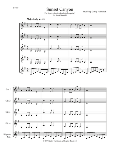 Sunset Canyon for 4 Guitars