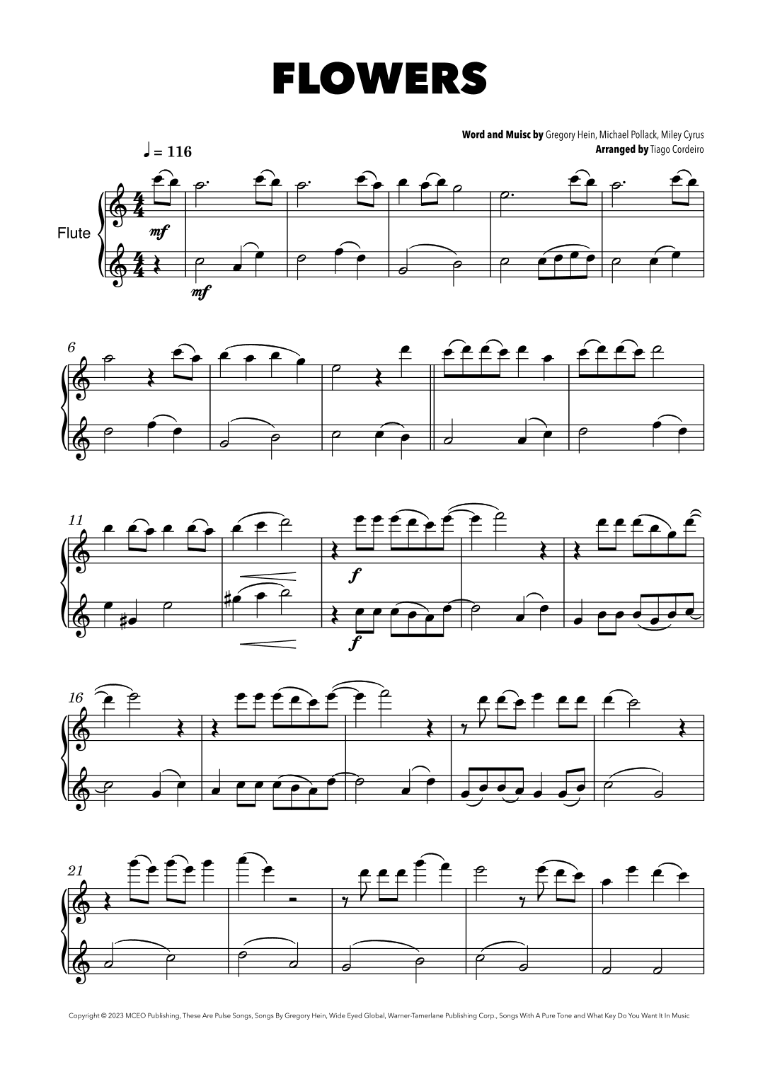Flowers (arr. Tiago Cordeiro)