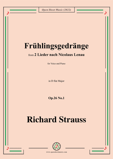 Richard Strauss-Frühlingsgedränge,in D flat Major (arr. OSM Press)