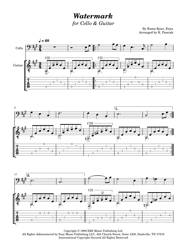 Watermark (arr. Kenneth Pasciak)