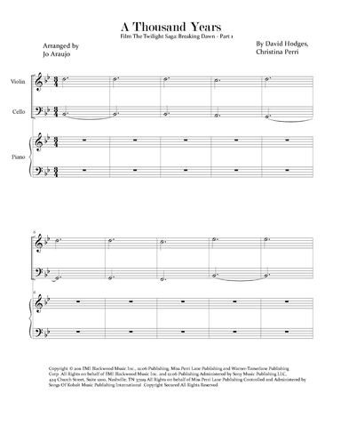 A Thousand Years (arr. Jo Araujo)