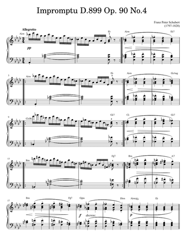 Schubert's Impromtu D.899 Op.90 No.4 in Ab Major: Allegretto (arr. edit - AJ Tan)