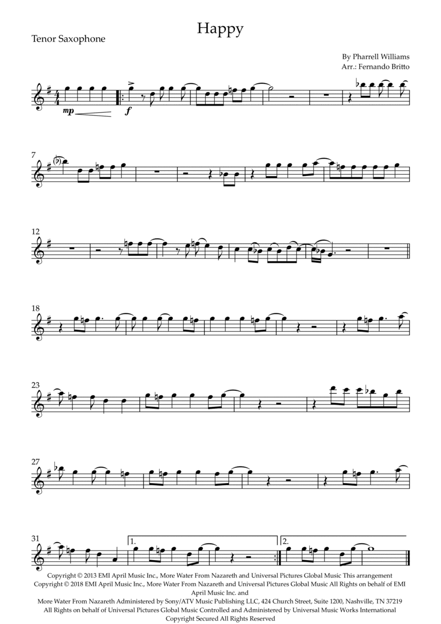 Happy (arr. Fernando Britto)