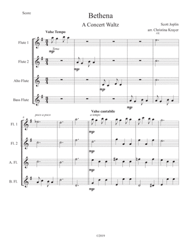 Bethena - A Concert Waltz for Flute Quartet (arr. Christina Krayer)
