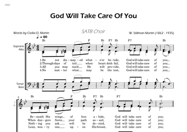 God Will Take Care Of You - SATB Choir - W/Chords (arr. César Madeira)