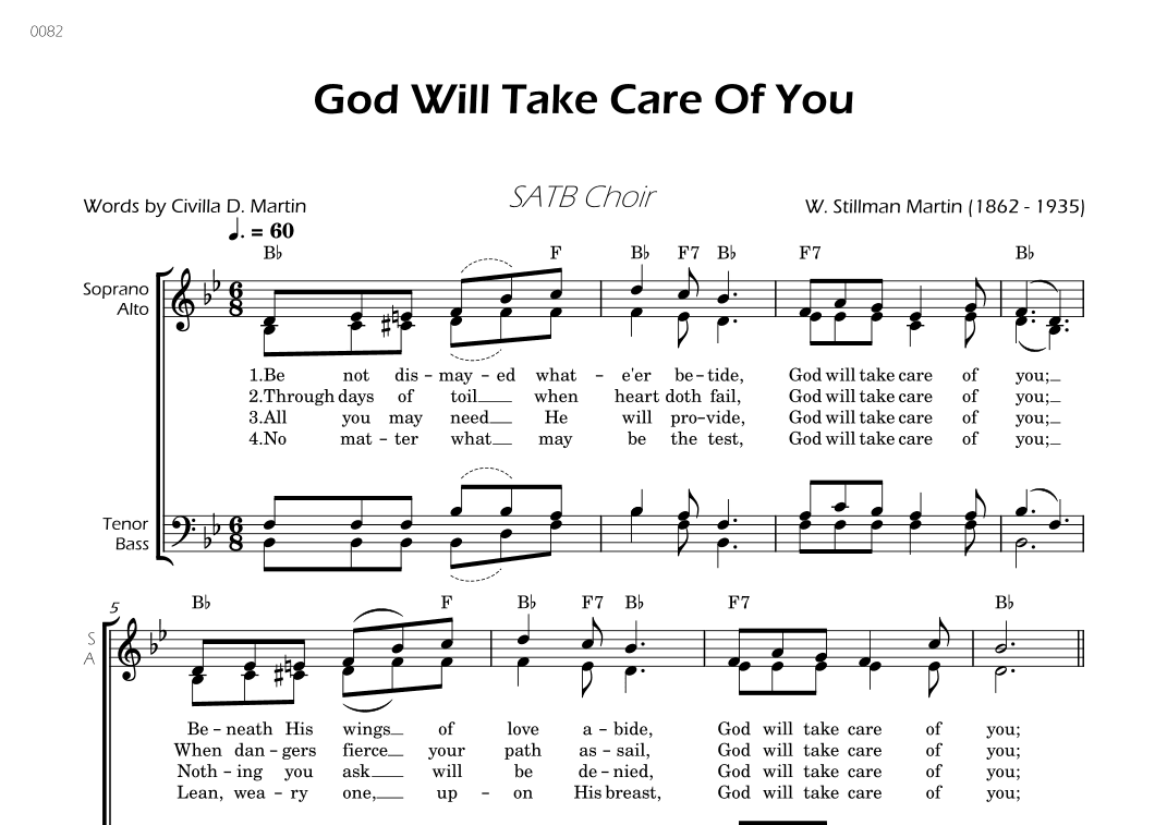 God Will Take Care Of You - SATB Choir - W/Chords (arr. César Madeira)