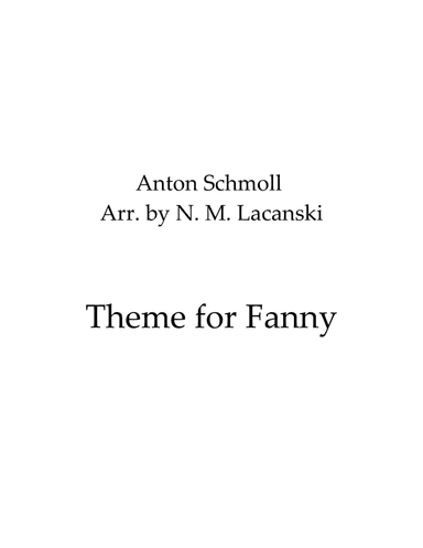 Theme for Fanny (arr. Nick Lacanski)