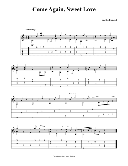 Come Again, Sweet Love (arr. Mark Phillips)